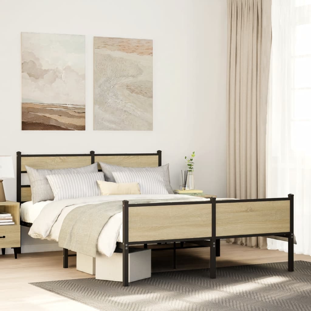 Cadre de lit sans matelas chêne sonoma 150x200 cm - XIOS