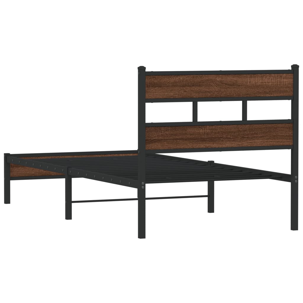 Cadre de lit sans matelas chêne marron 90x200cm bois ingénierie - XIOS