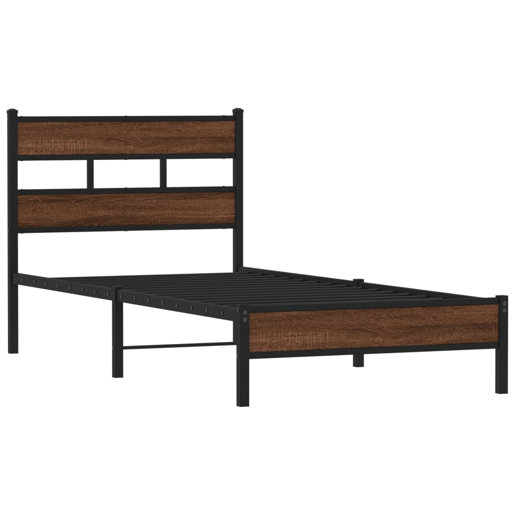 Cadre de lit sans matelas chêne marron 107x203 cm - XIOS