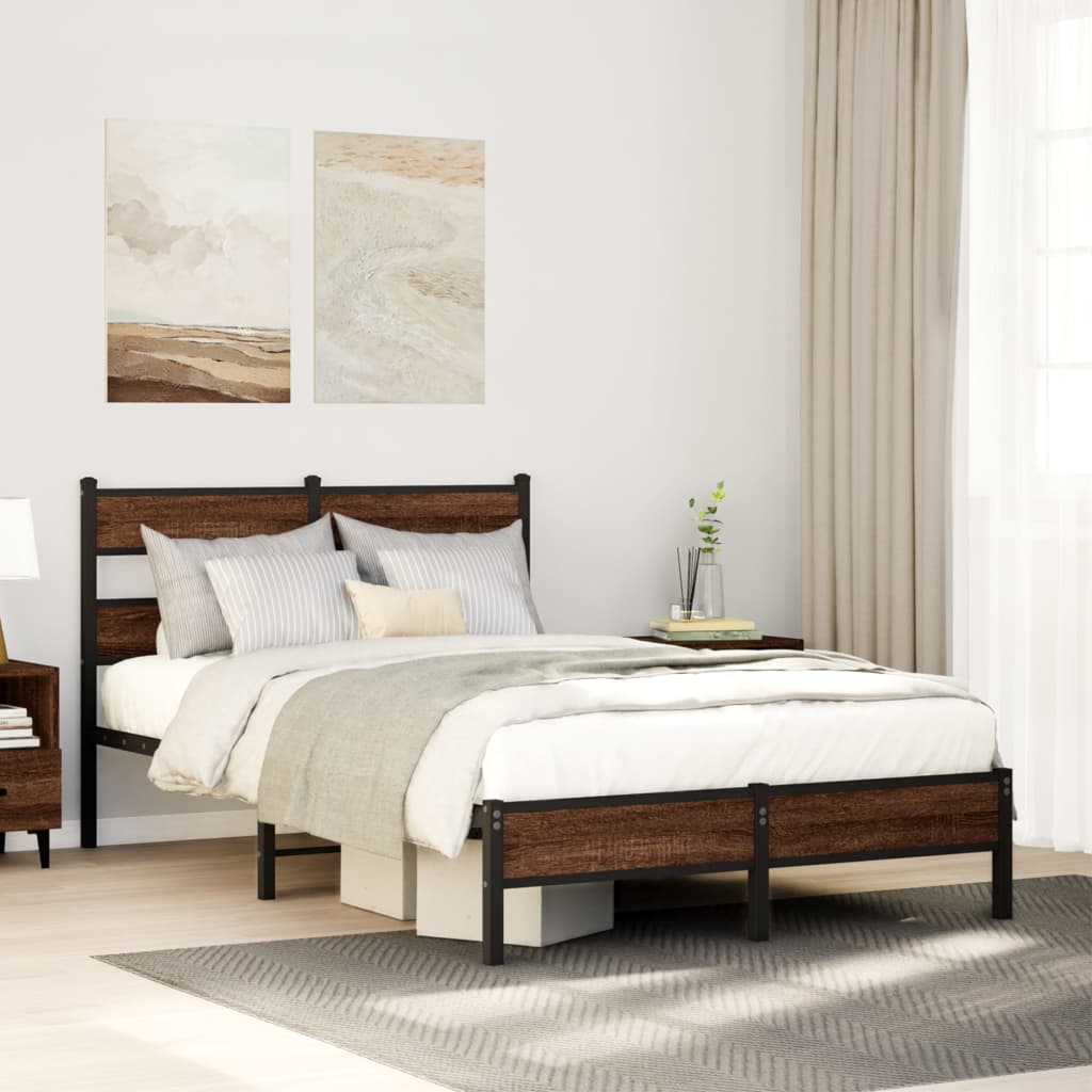 Cadre de lit sans matelas chêne marron 120x190 cm - XIOS