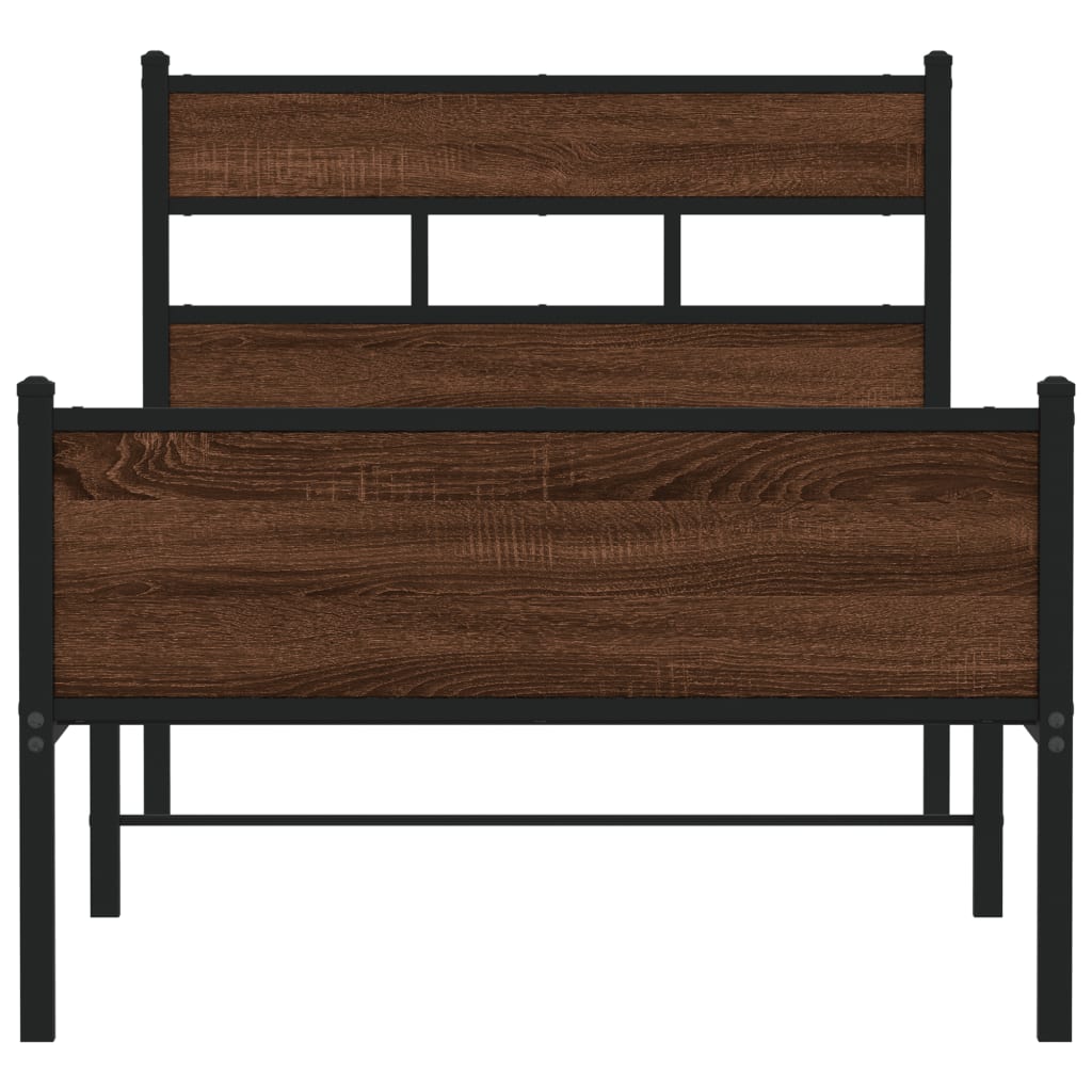 Cadre de lit sans matelas chêne marron 80x200cm bois ingénierie - XIOS