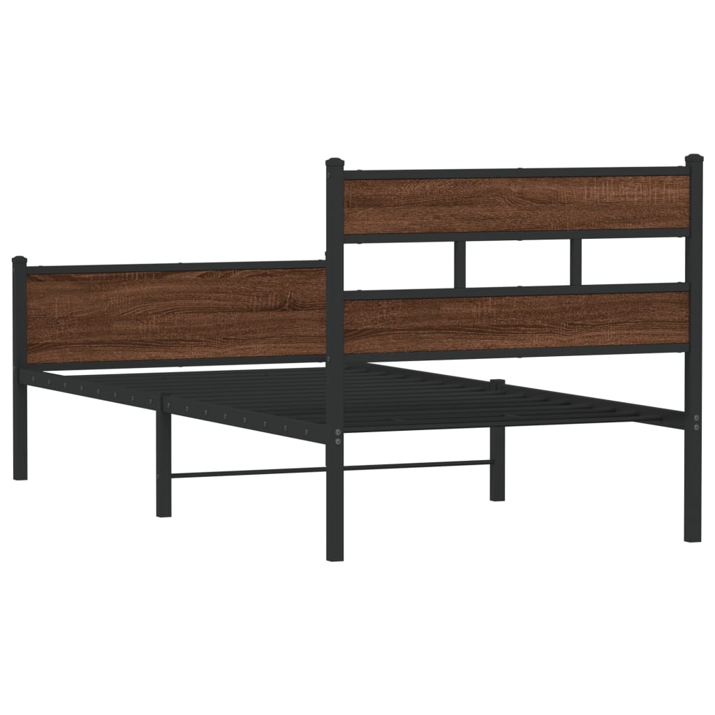 Cadre de lit sans matelas chêne marron 80x200cm bois ingénierie - XIOS