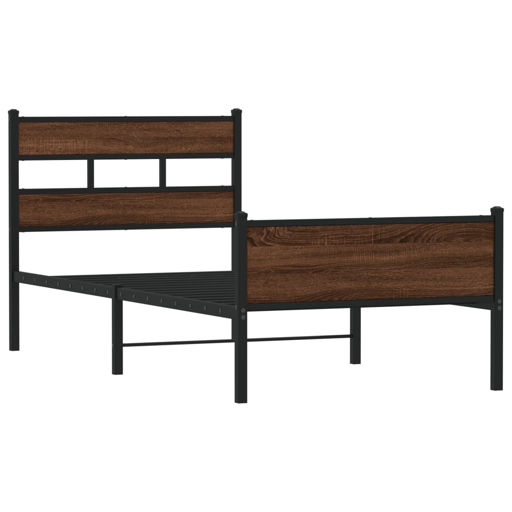 Cadre de lit sans matelas chêne marron 90x200cm bois ingénierie - XIOS
