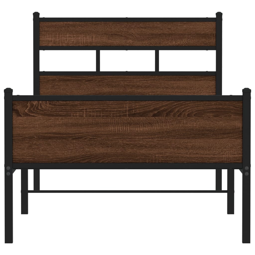 Cadre de lit sans matelas chêne marron 90x200cm bois ingénierie - XIOS