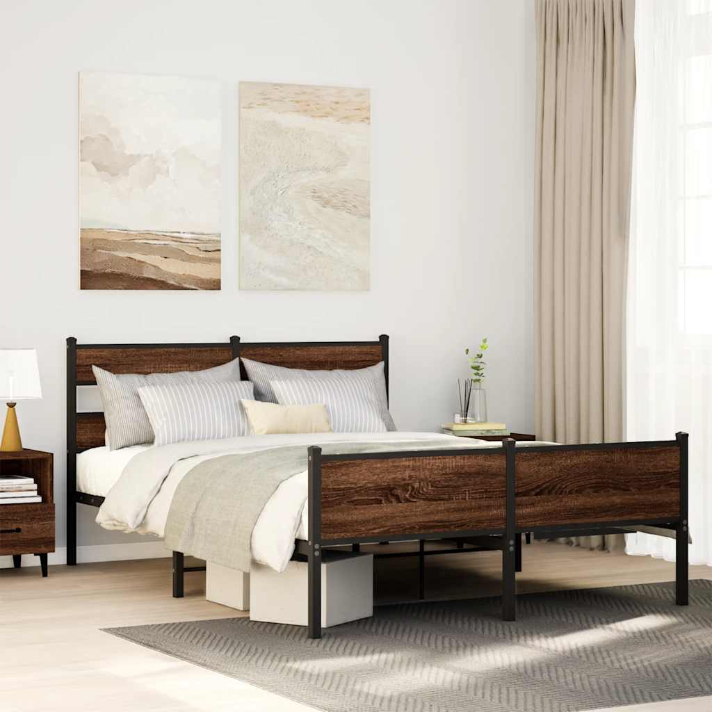 Cadre de lit sans matelas chêne marron 140x190 cm - XIOS