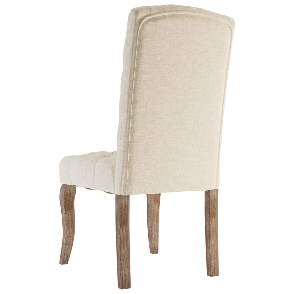 Chaises à manger lot de 6 beige tissu à l'aspect de lin - XIOS