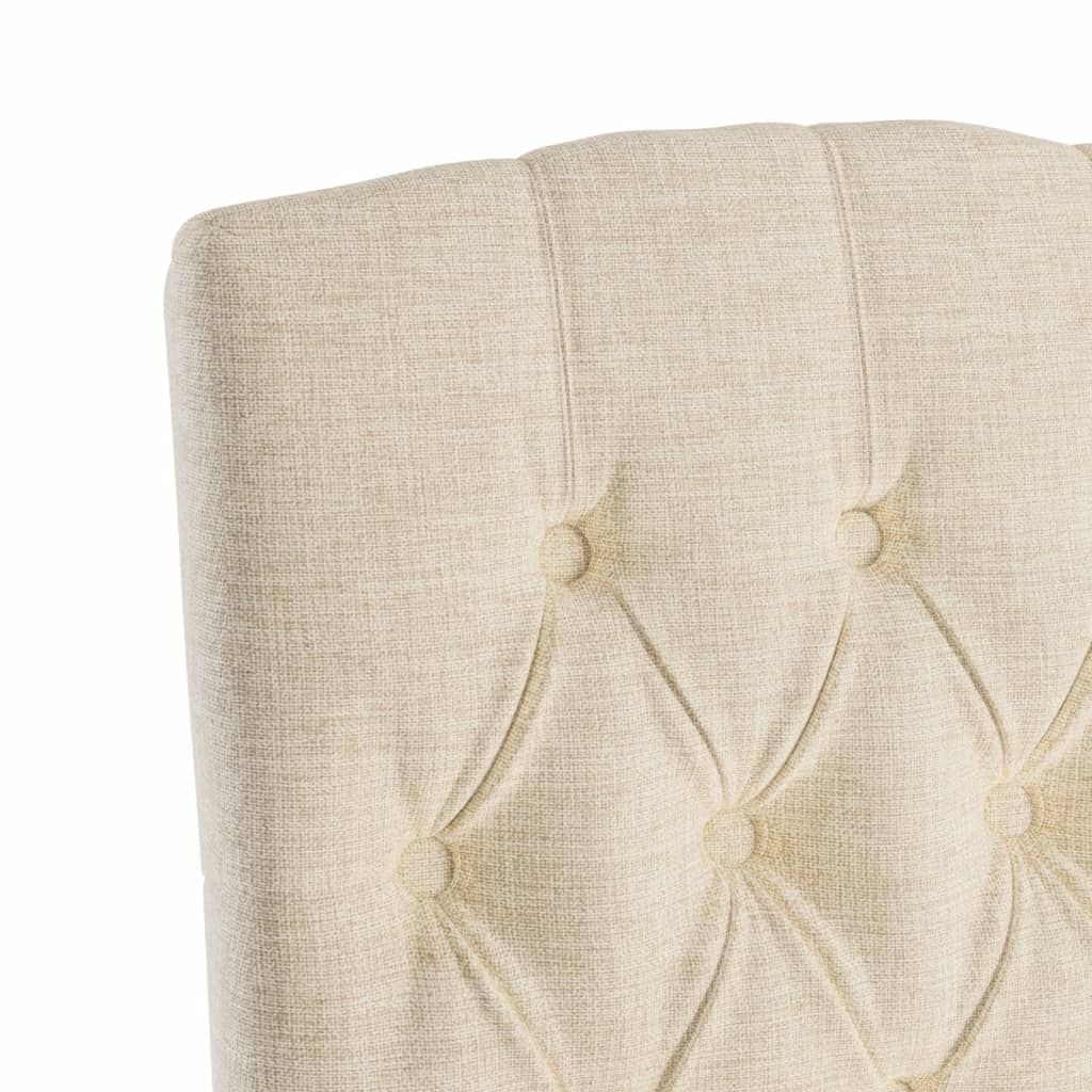 Chaises à manger lot de 6 beige tissu à l'aspect de lin - XIOS