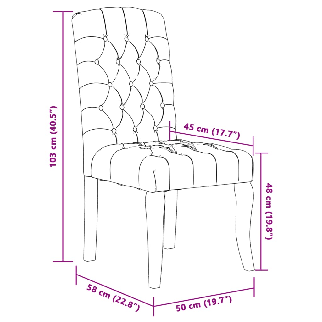 Chaises à manger lot de 6 beige tissu à l'aspect de lin - XIOS