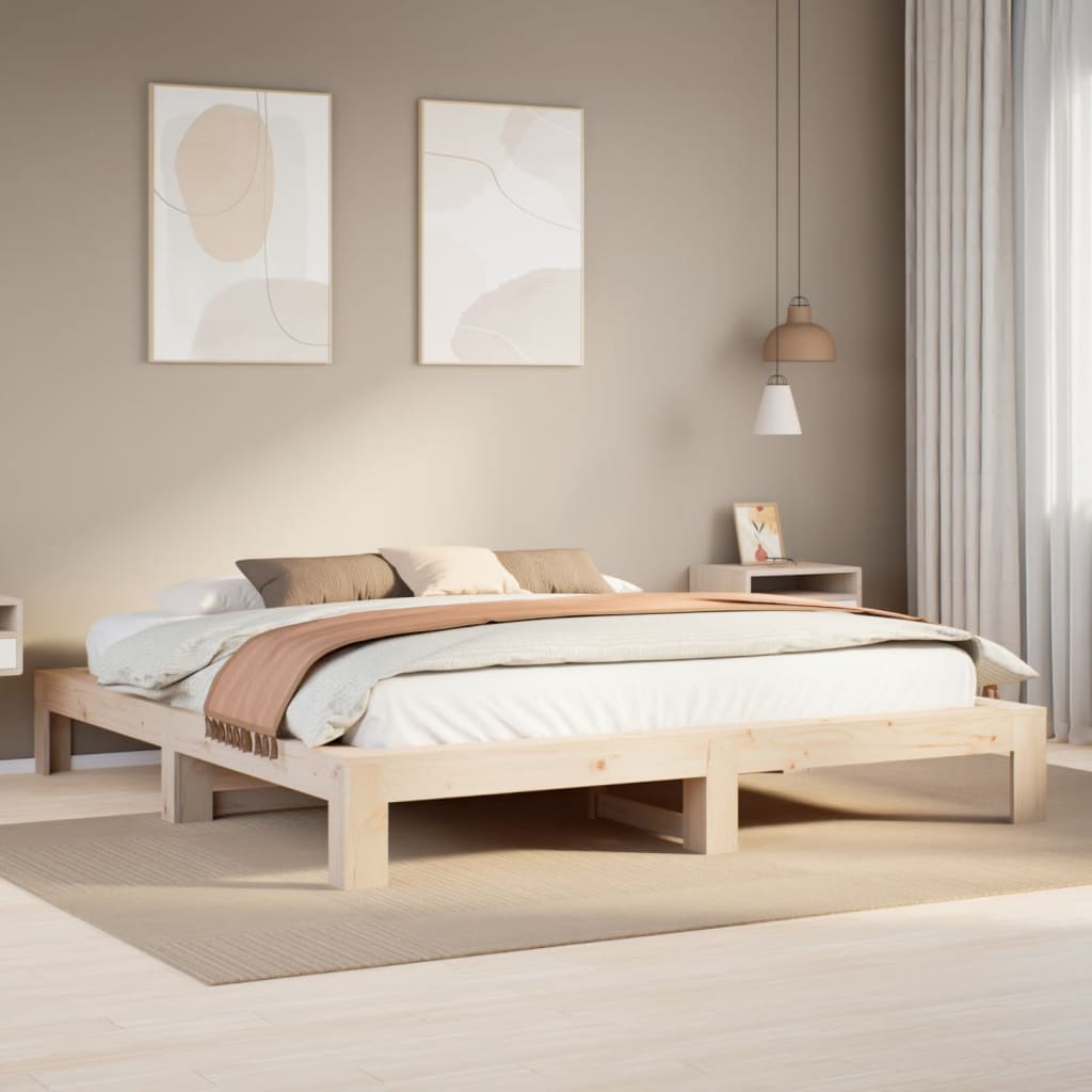 Cadre de lit sans matelas 180x200 cm bois massif de pin - XIOS