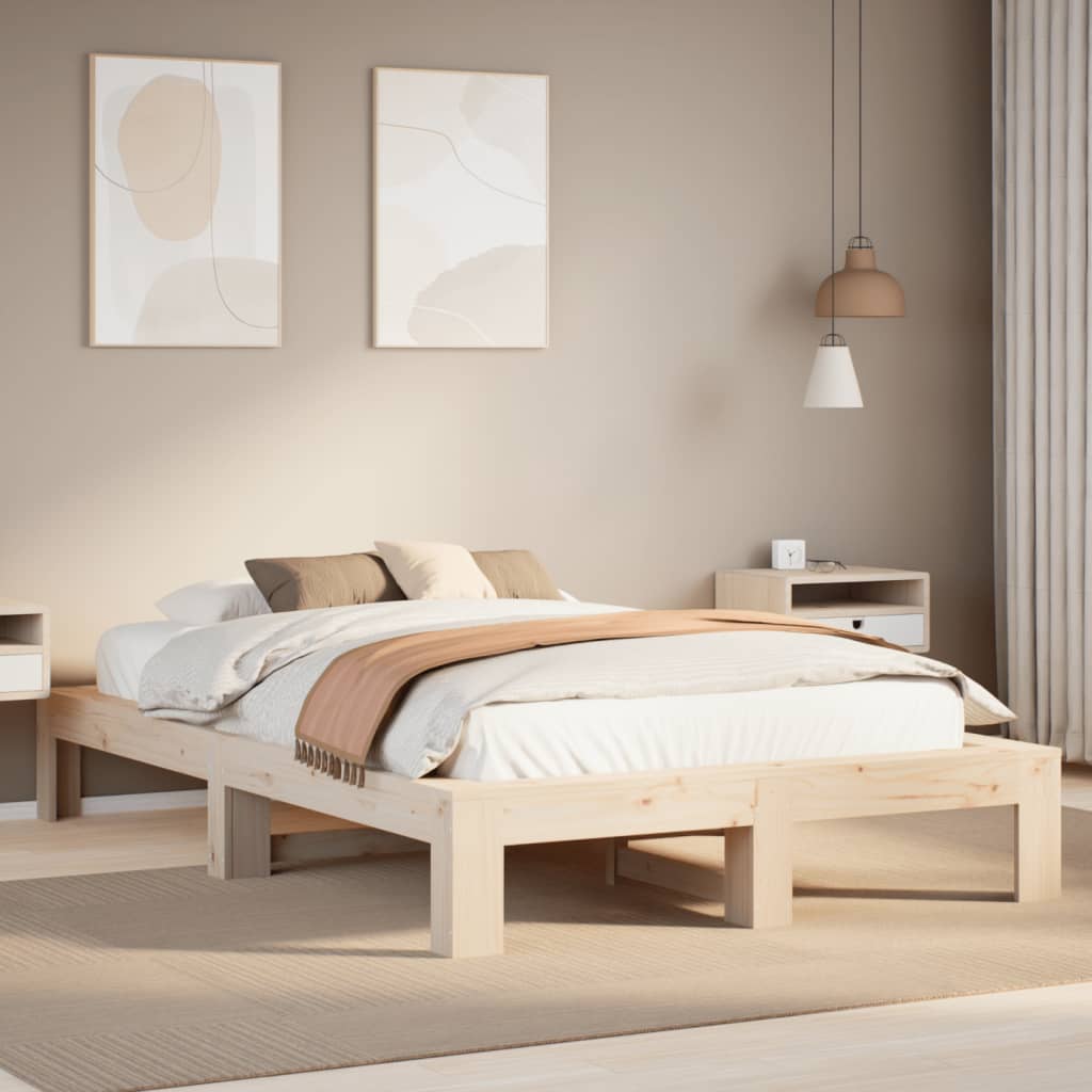 Cadre de lit sans matelas 120x190 cm bois de pin massif - XIOS