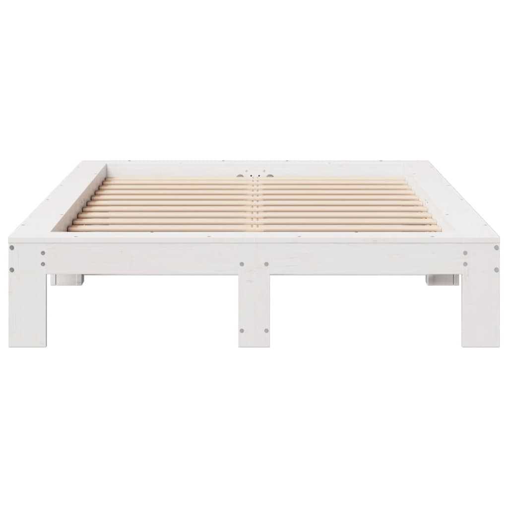 Cadre de lit sans matelas blanc 120x190 cm bois de pin massif - XIOS