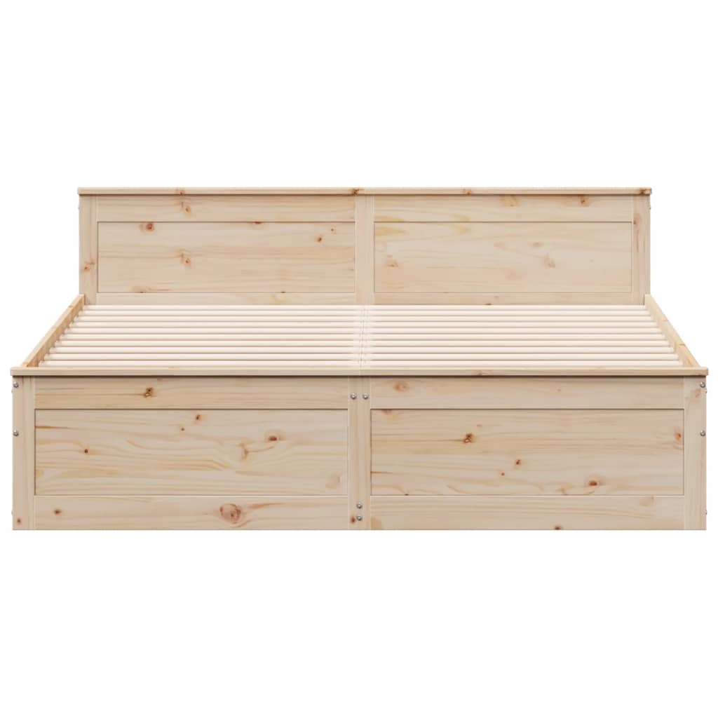 Cadre de lit sans matelas avec tête de lit 200x200 cm bois pin - XIOS