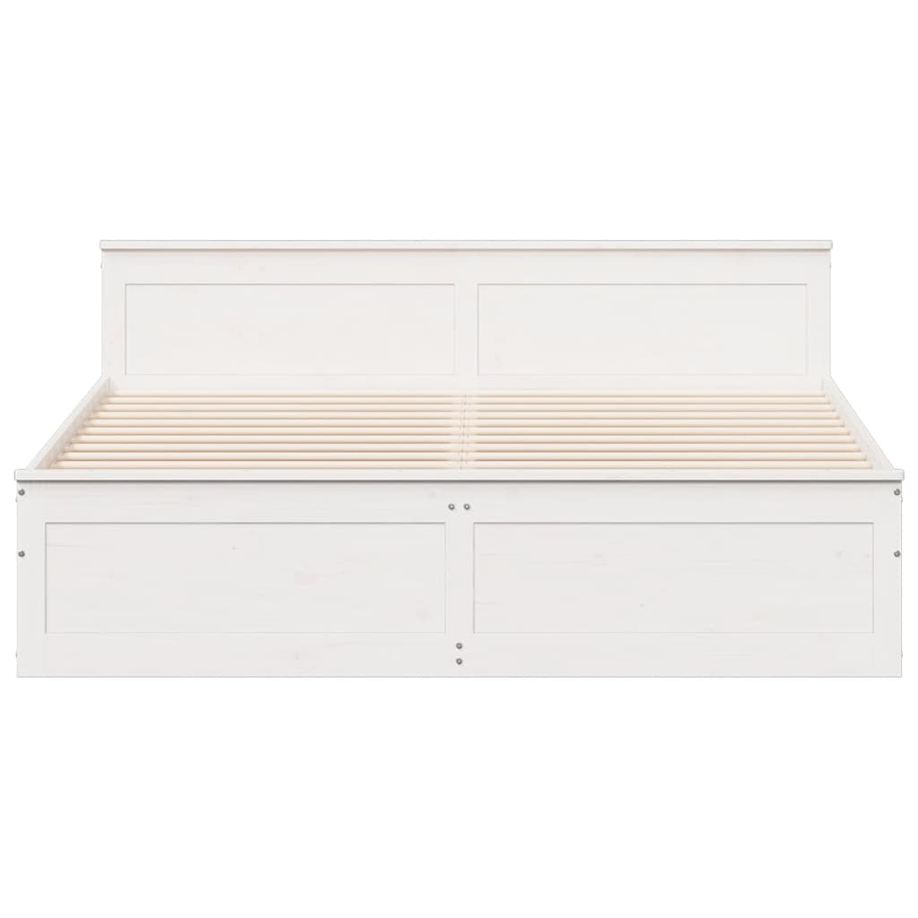 Cadre de lit sans matelas avec tête de lit 200x200 cm bois pin - XIOS