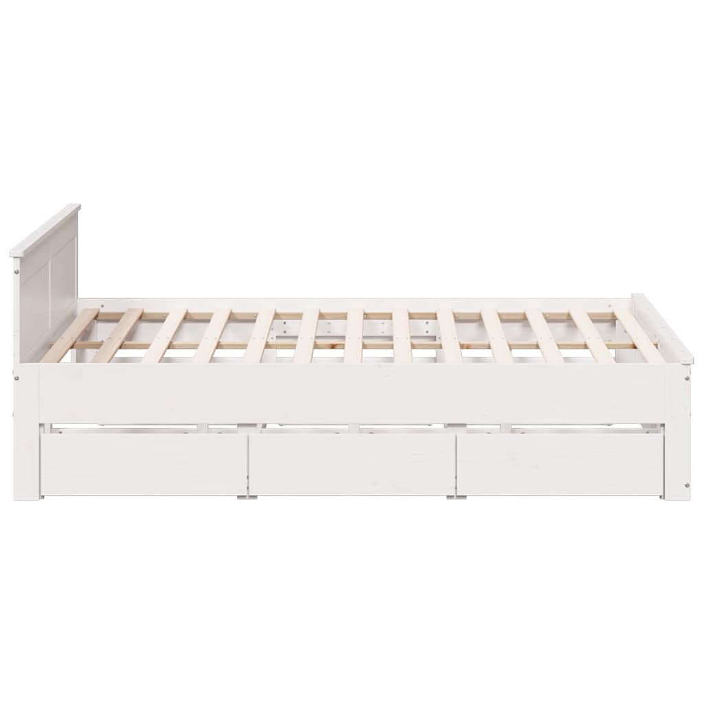 Cadre de lit sans matelas avec tête de lit 200x200 cm bois pin - XIOS
