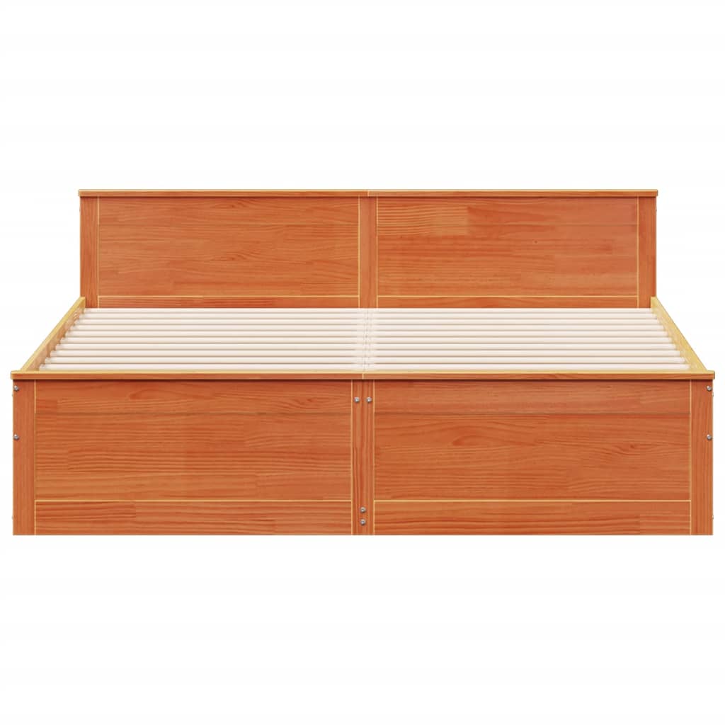 Cadre de lit sans matelas avec tête de lit 200x200 cm bois pin - XIOS