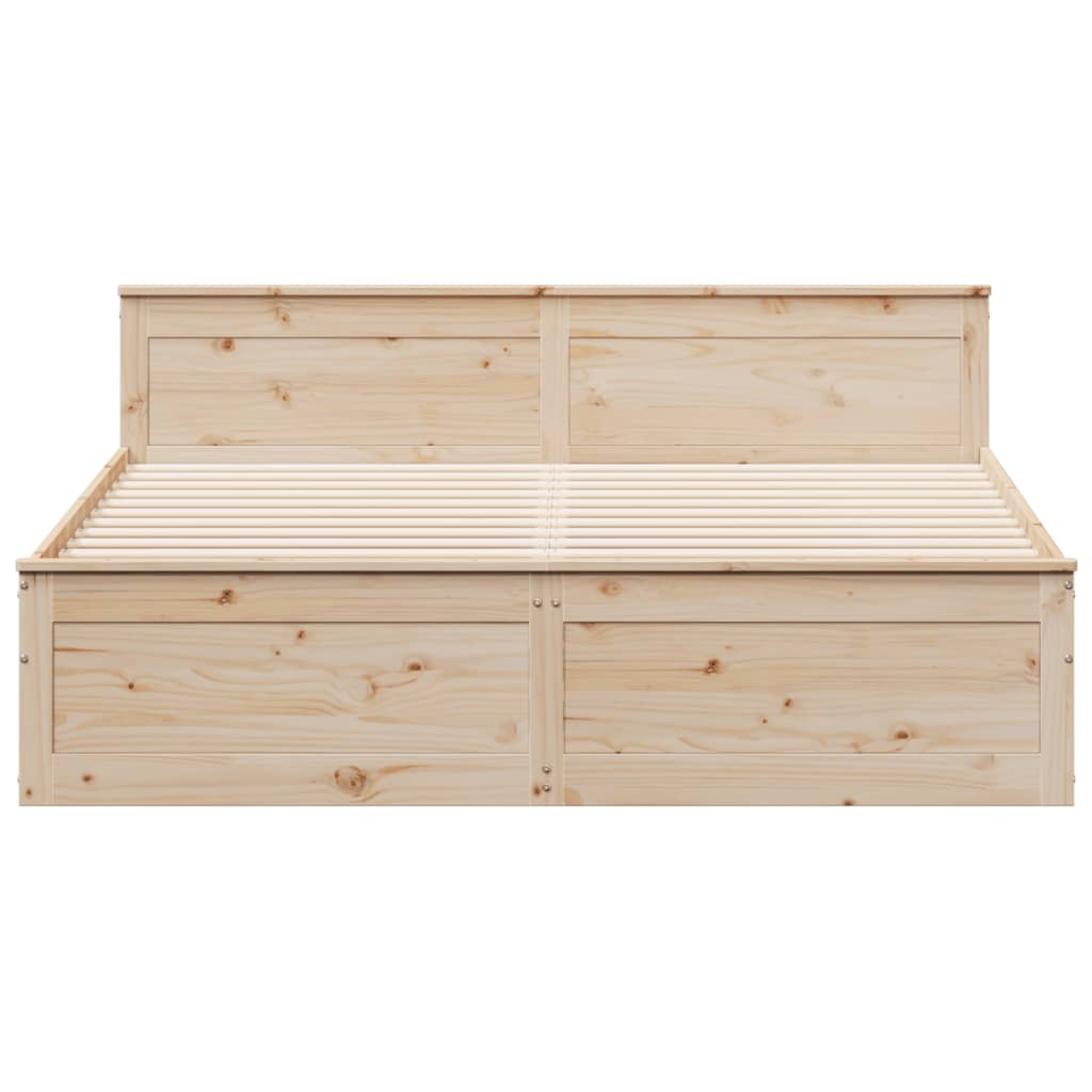 Cadre de lit sans matelas avec tête de lit 180x200 cm bois pin - XIOS