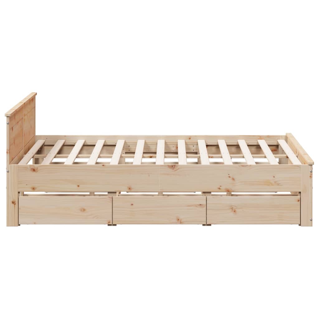 Cadre de lit sans matelas avec tête de lit 180x200 cm bois pin - XIOS