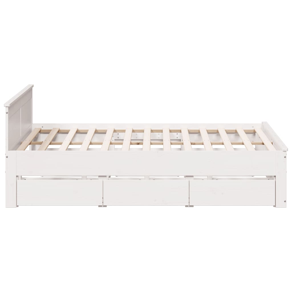 Cadre de lit sans matelas avec tête de lit 180x200 cm bois pin - XIOS