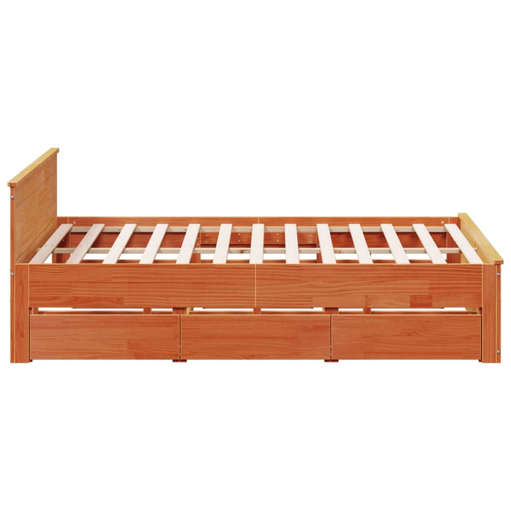 Cadre de lit sans matelas avec tête de lit 180x200 cm bois pin - XIOS