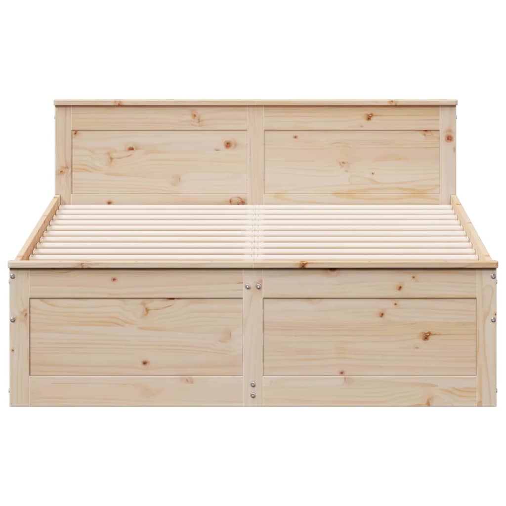 Cadre de lit sans matelas avec tête de lit blanc 150x200 cm pin - XIOS