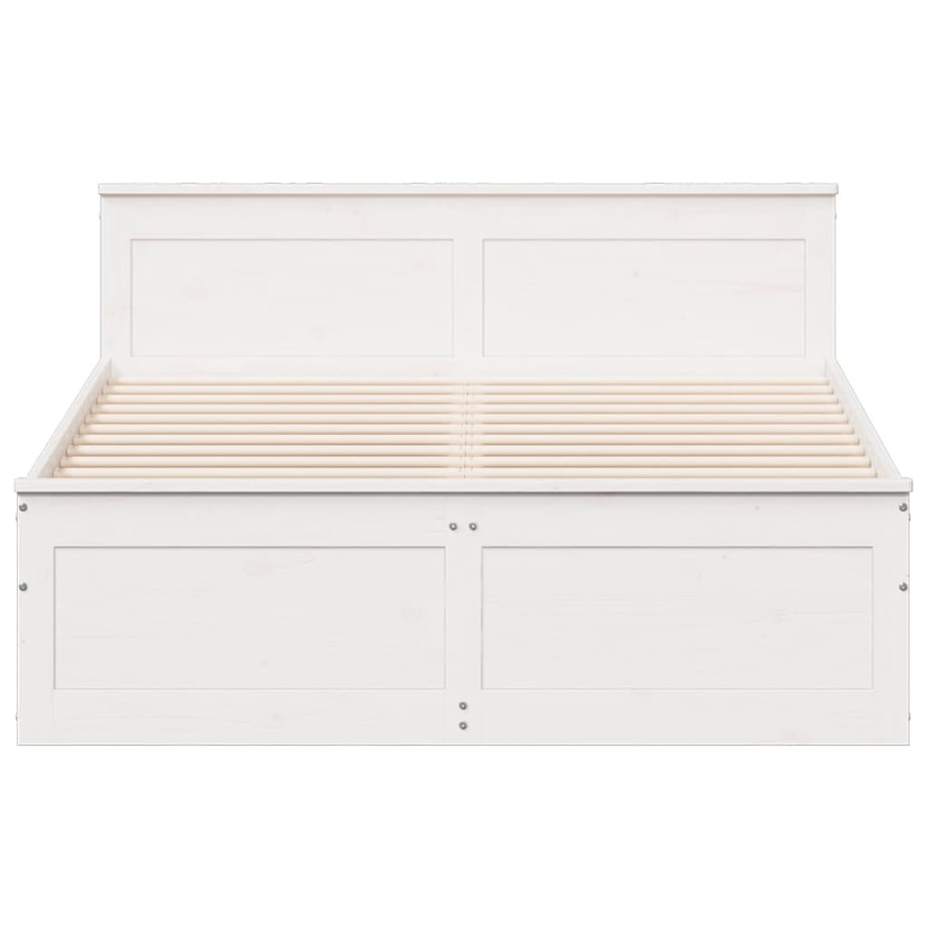 Cadre de lit sans matelas avec tête de lit blanc 150x200 cm pin - XIOS