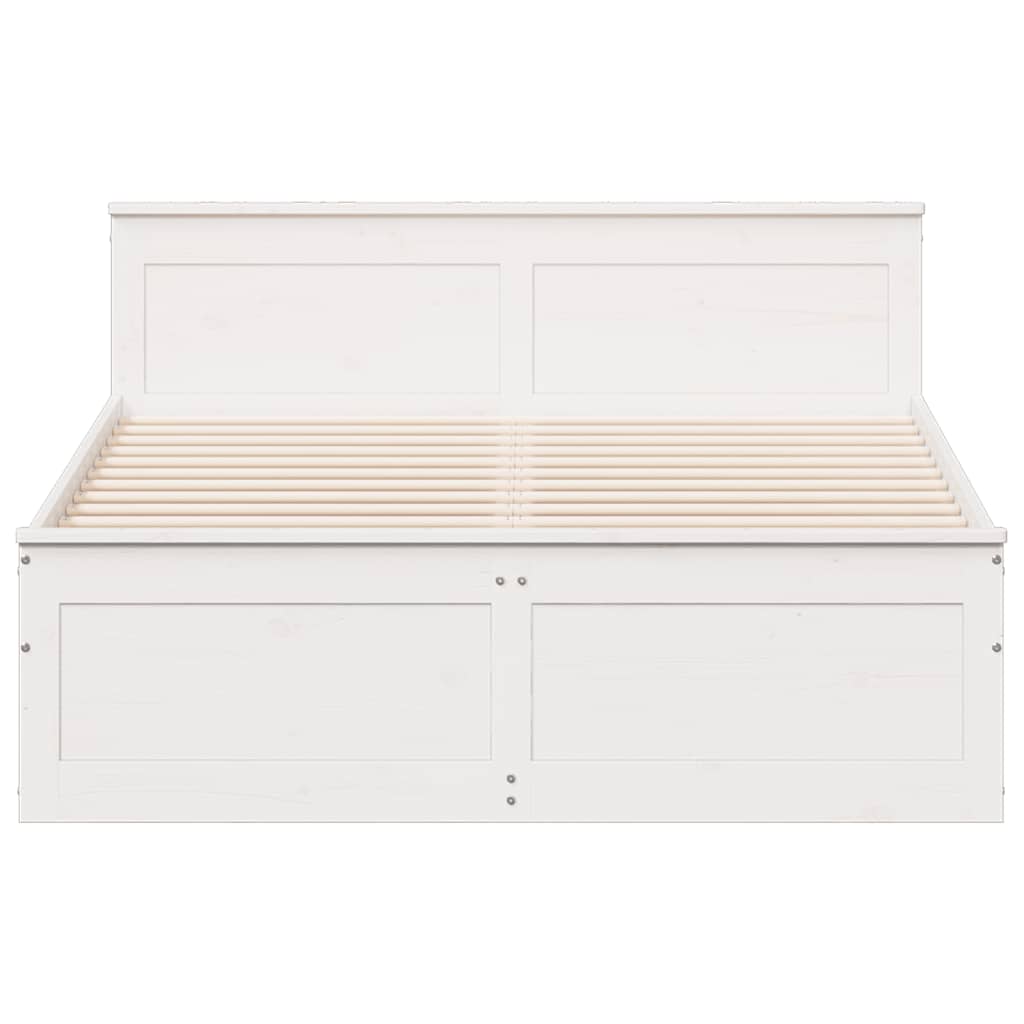 Cadre de lit sans matelas avec tête de lit blanc 140x200 cm pin - XIOS