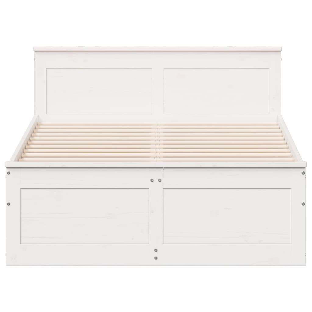 Cadre de lit sans matelas avec tête de lit blanc 120x200 cm pin - XIOS