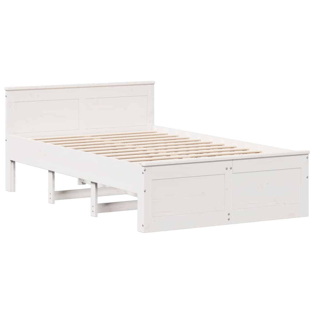 Cadre de lit sans matelas avec tête de lit blanc 120x200 cm pin - XIOS