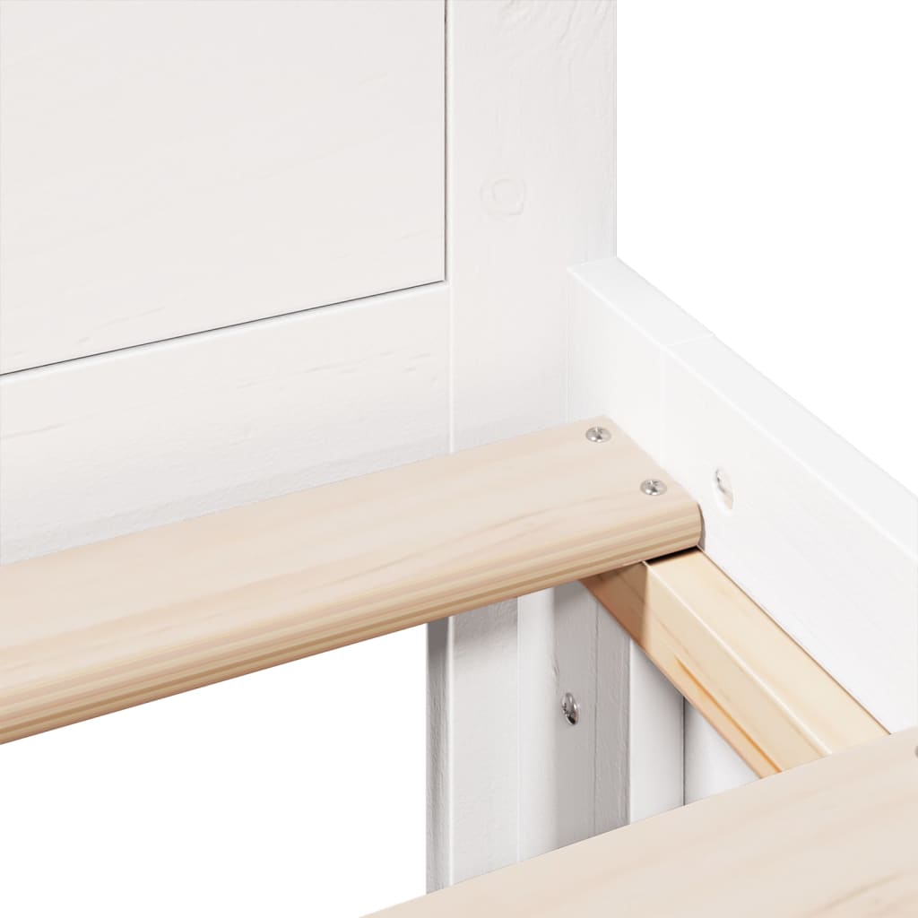 Cadre de lit sans matelas avec tête de lit blanc 120x200 cm pin - XIOS