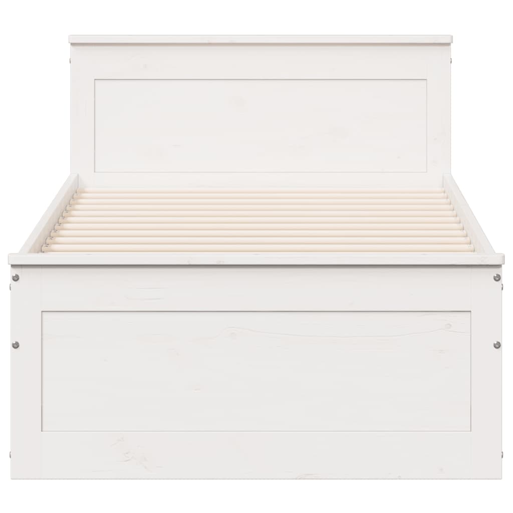 Cadre de lit sans matelas avec tête de lit 90x200cm bois de pin - XIOS