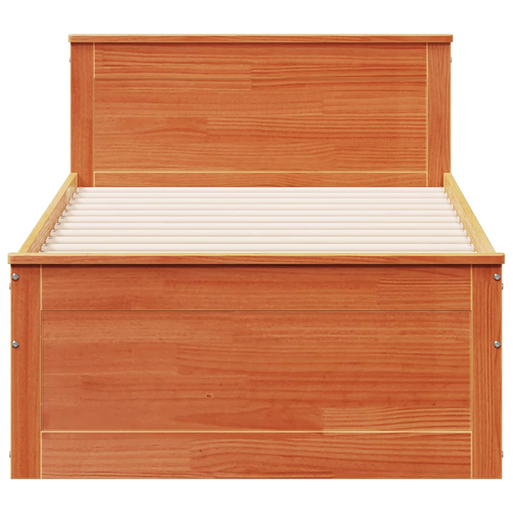 Cadre de lit sans matelas avec tête de lit 90x200 cm bois pin - XIOS