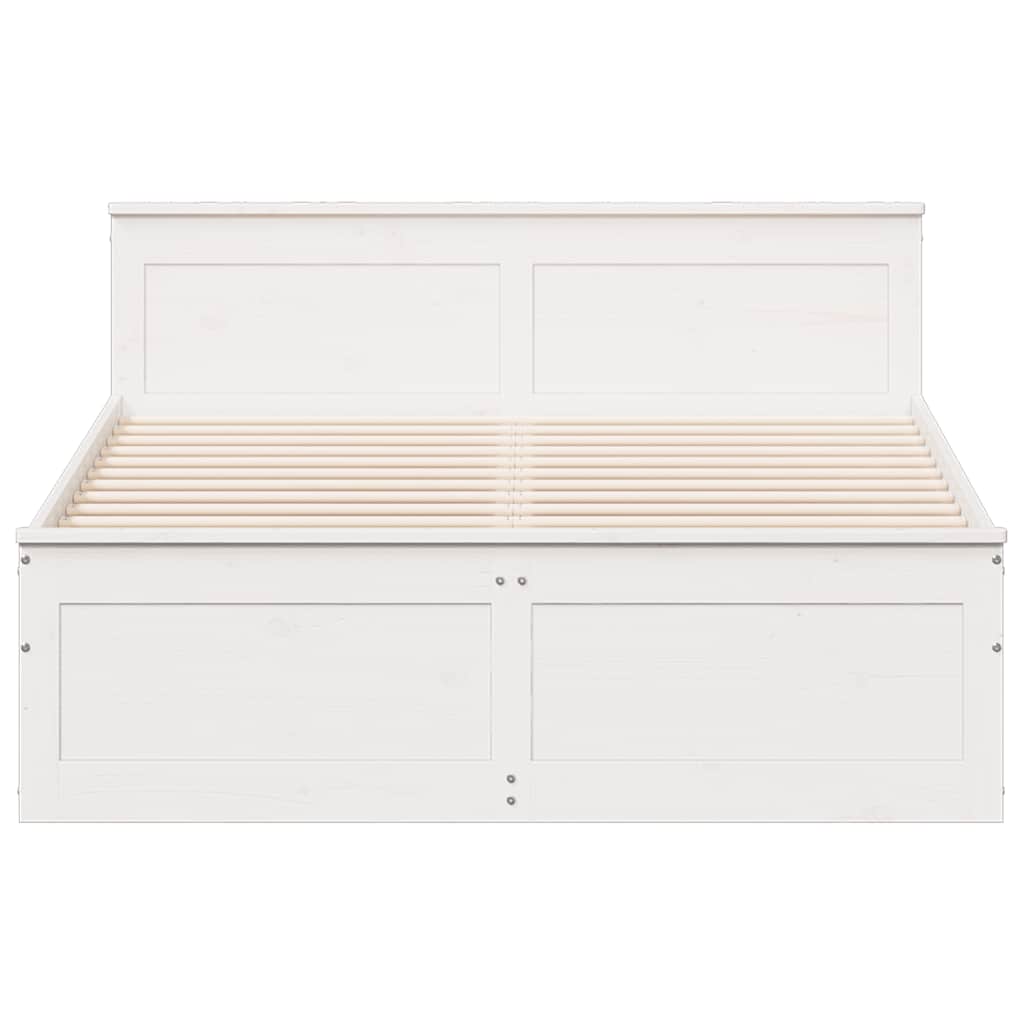 Cadre de lit sans matelas avec tête de lit blanc 140x190 cm pin - XIOS