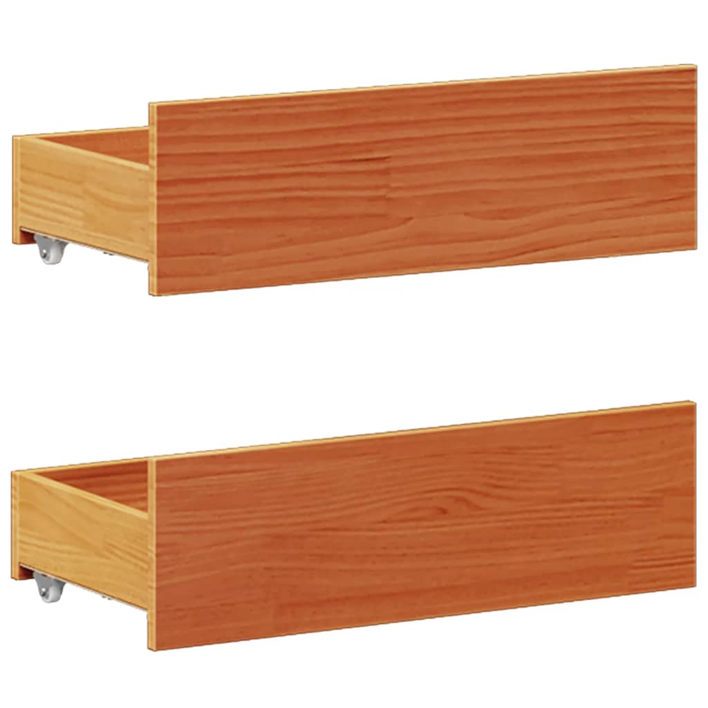 Cadre de lit sans matelas avec tête de lit brun cire 140x190 cm - XIOS