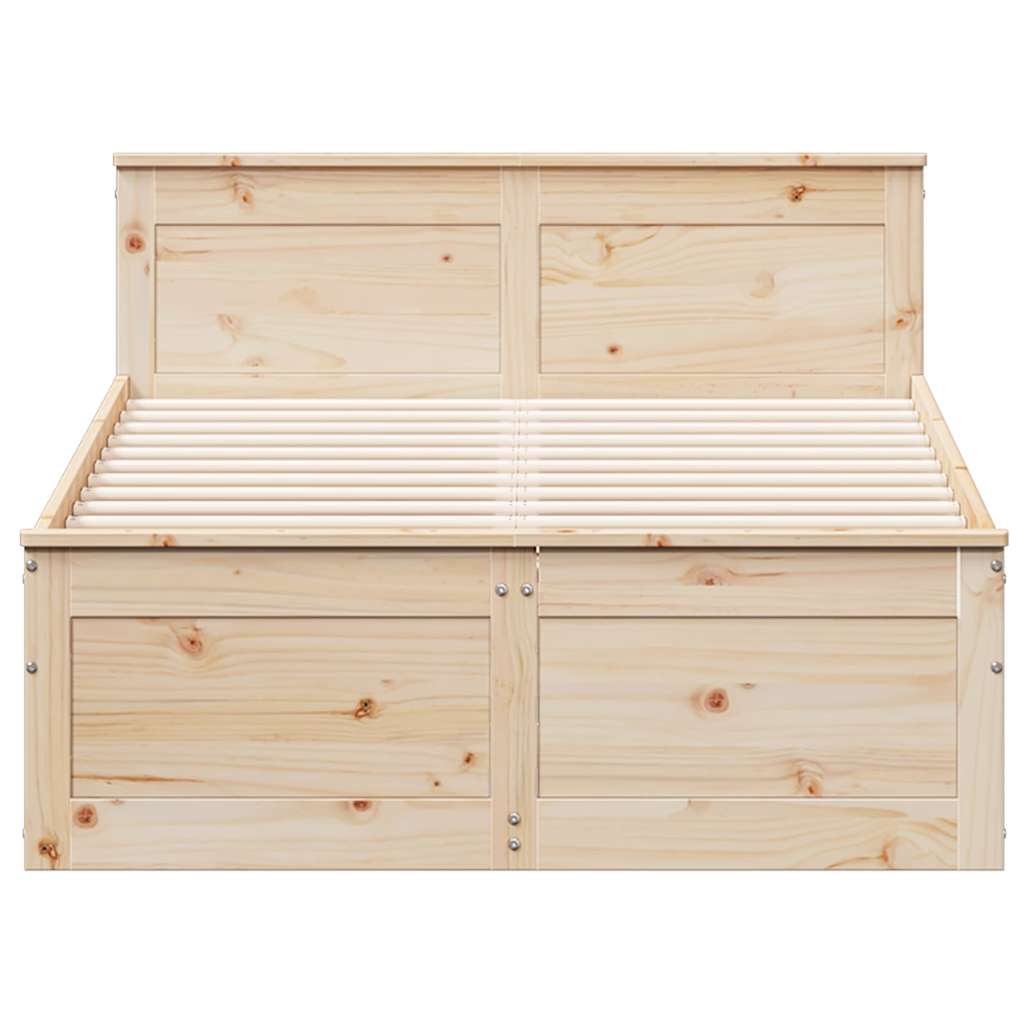 Cadre de lit sans matelas avec tête de lit 135x190 cm bois pin - XIOS