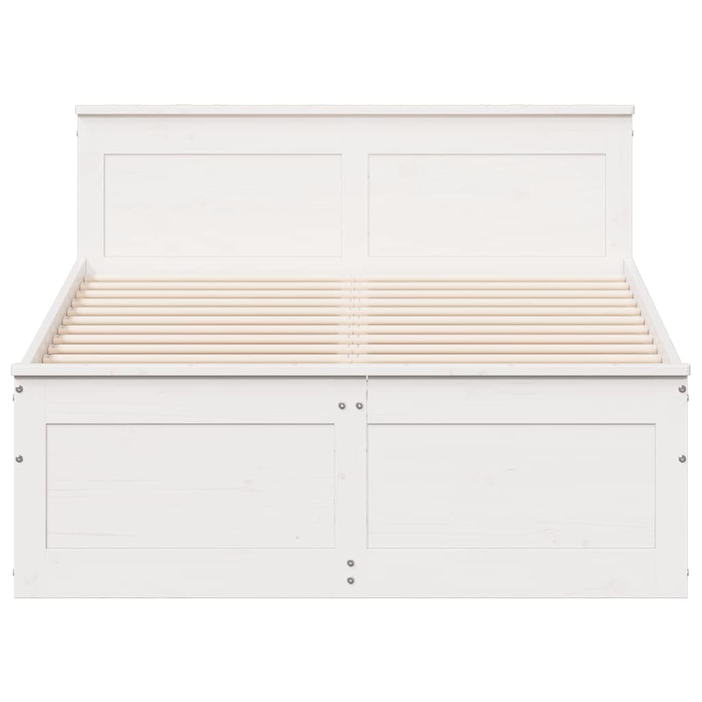 Cadre de lit sans matelas avec tête de lit blanc 135x190 cm pin - XIOS