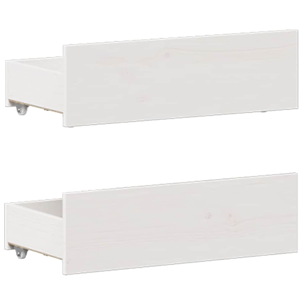 Cadre de lit sans matelas avec tête de lit blanc 135x190 cm pin - XIOS