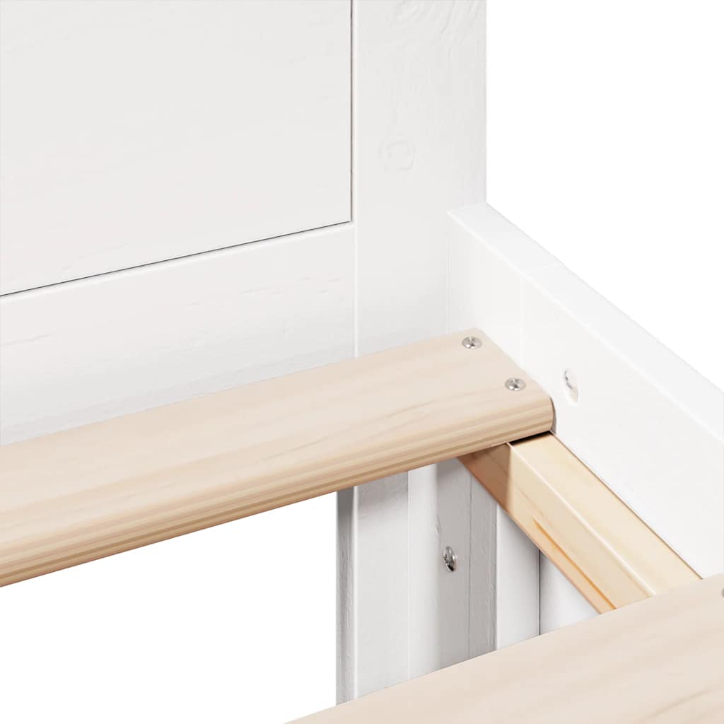 Cadre de lit sans matelas avec tête de lit blanc 135x190 cm pin - XIOS