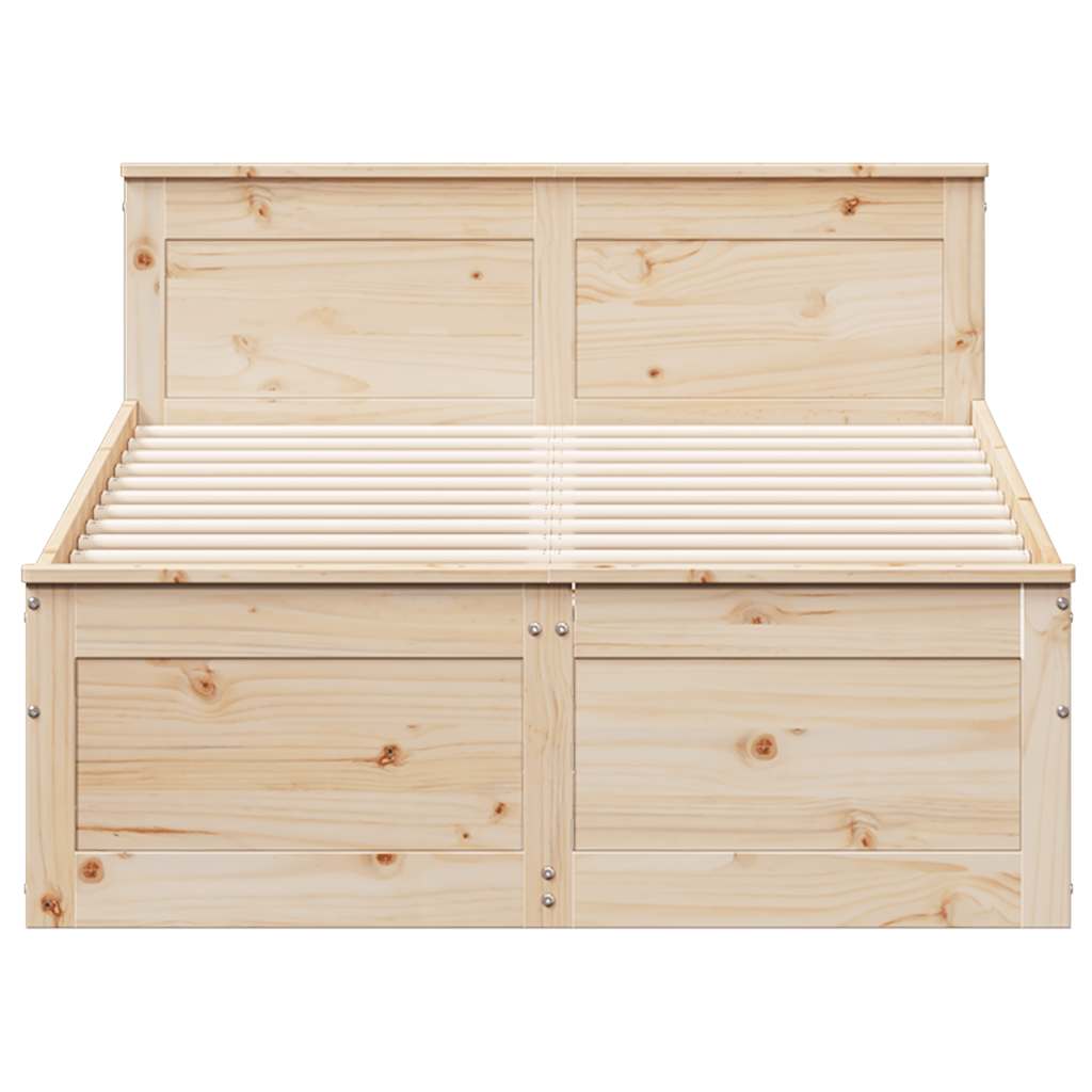 Cadre de lit sans matelas avec tête de lit 120x190 cm bois pin - XIOS