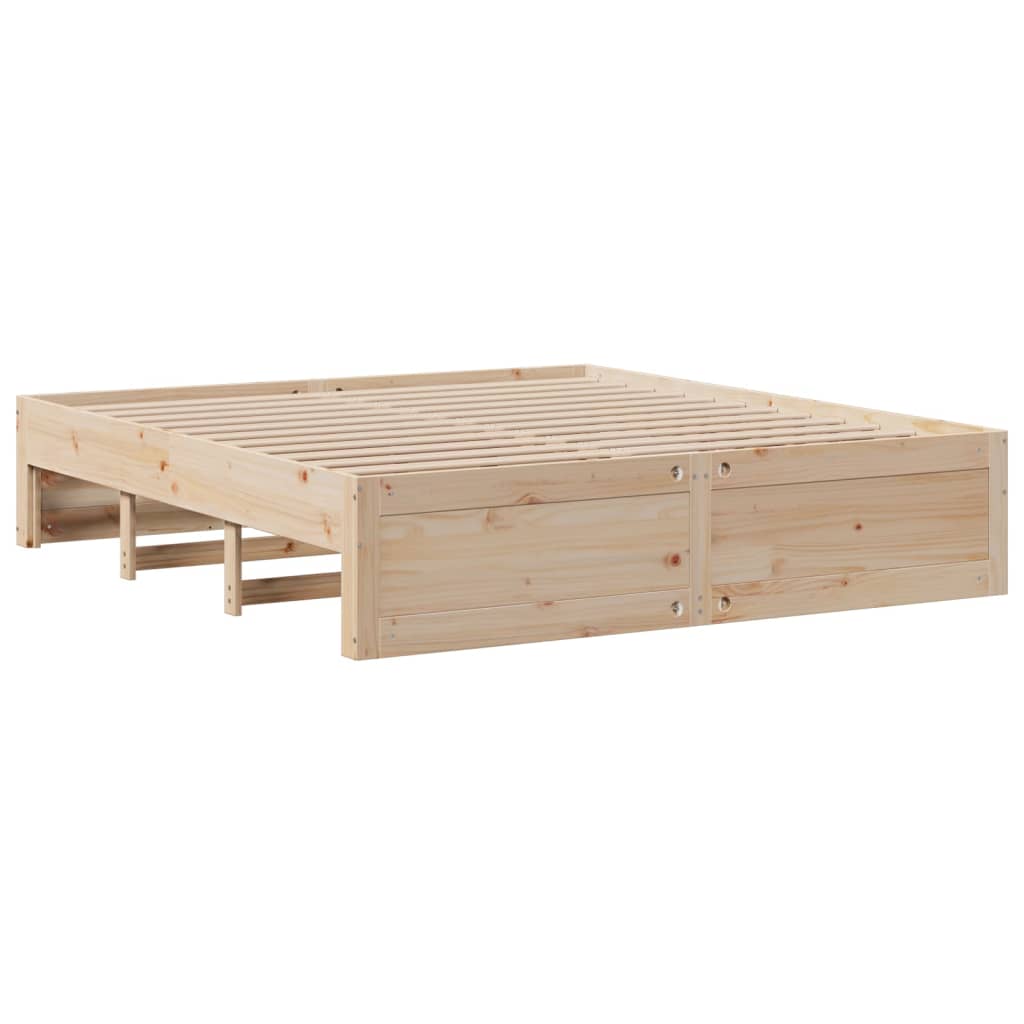 Cadre de lit sans matelas avec tiroirs 200x200 cm bois de pin - XIOS
