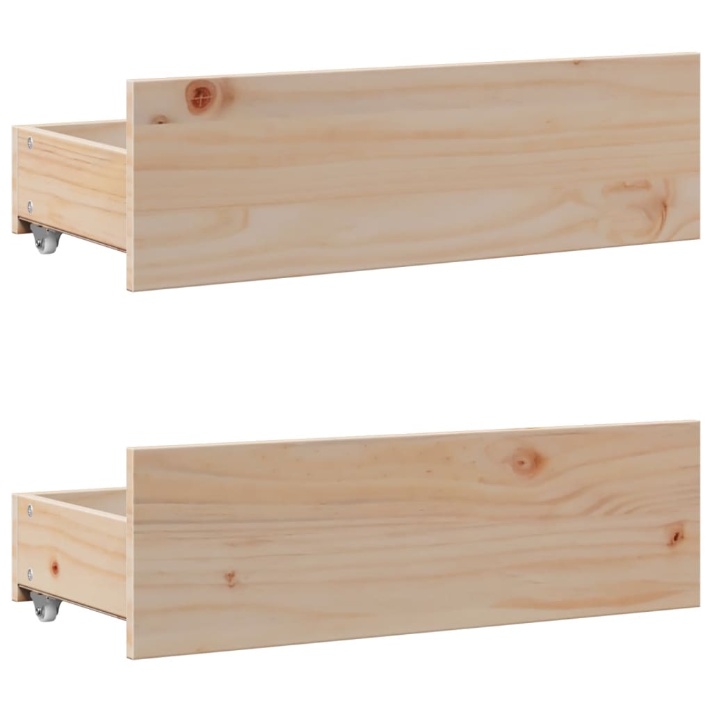 Cadre de lit sans matelas avec tiroirs 200x200 cm bois de pin - XIOS