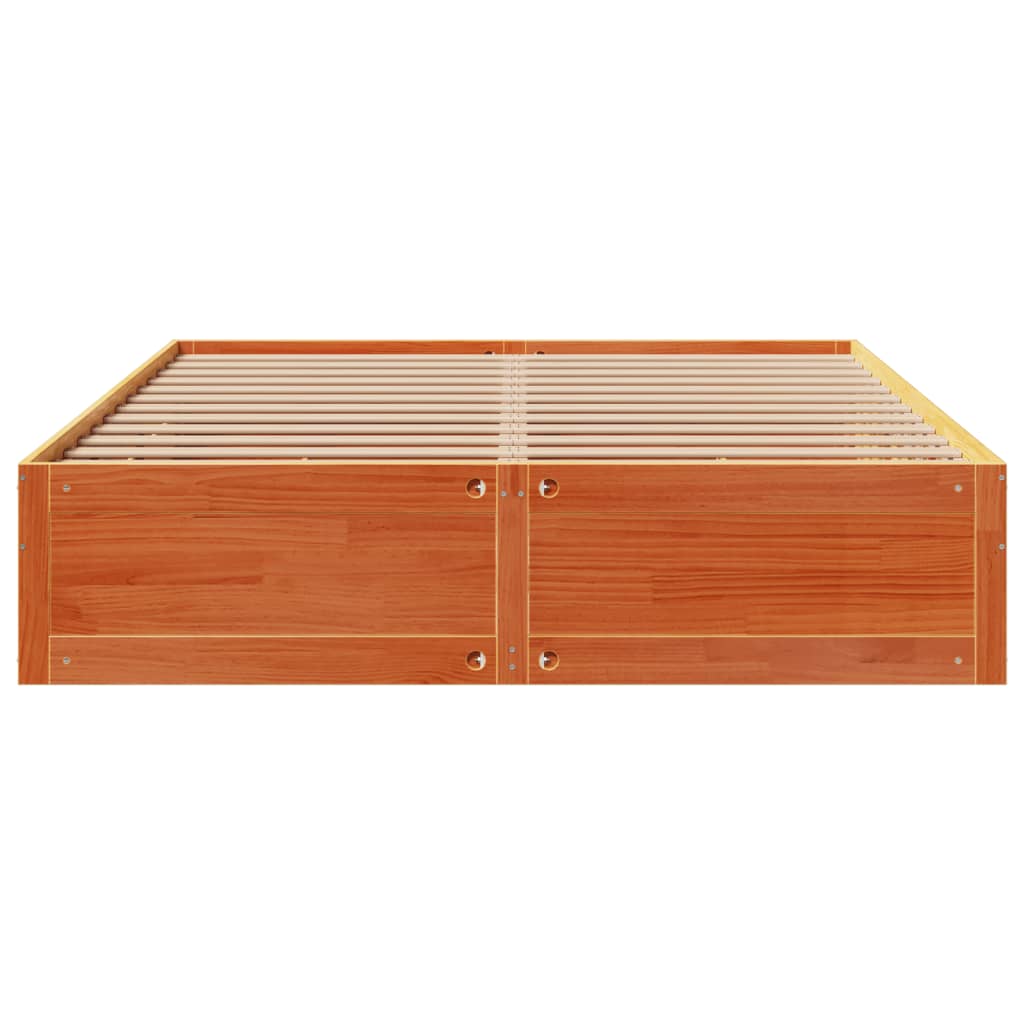 Cadre de lit sans matelas avec tiroirs brun cire 180x200 cm pin - XIOS