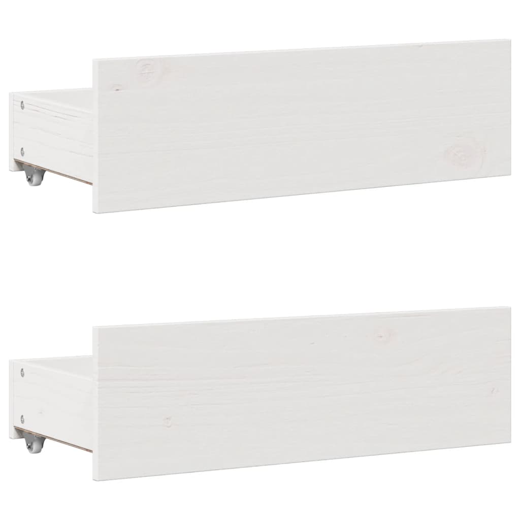 Cadre de lit sans matelas avec tiroirs blanc 160x200cm bois pin - XIOS