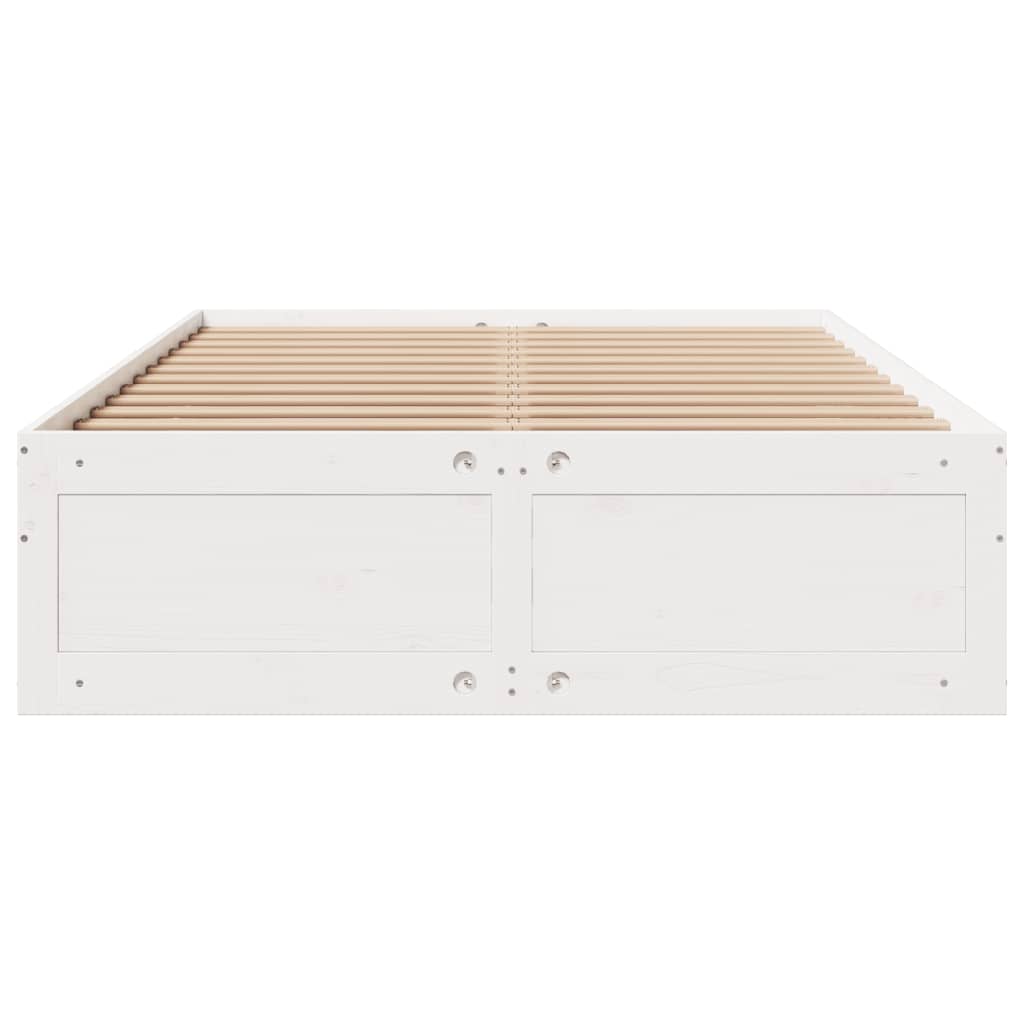 Cadre de lit sans matelas avec tiroirs blanc 150x200 cm pin - XIOS