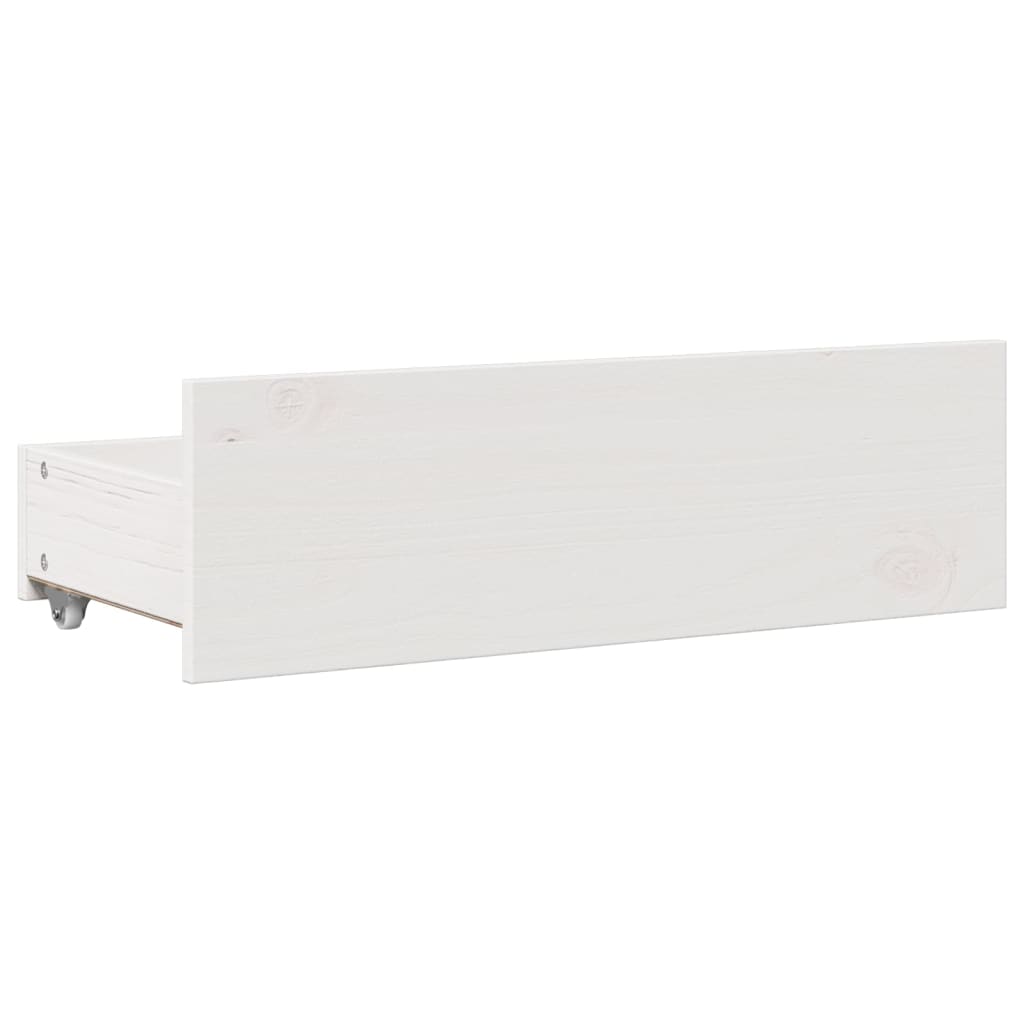 Cadre de lit sans matelas avec tiroirs blanc 150x200 cm pin - XIOS