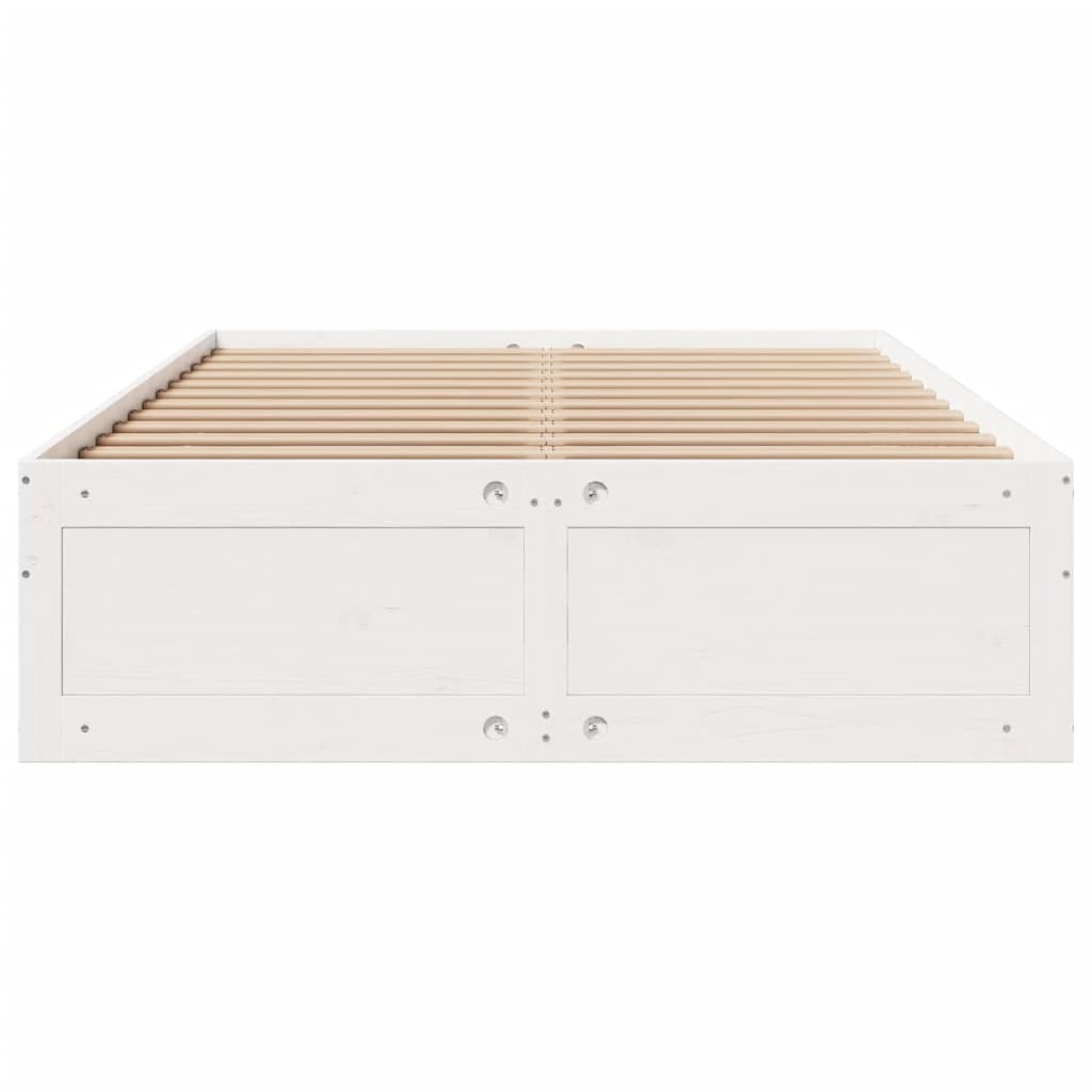 Cadre de lit sans matelas avec tiroirs blanc 140x200cm bois pin - XIOS