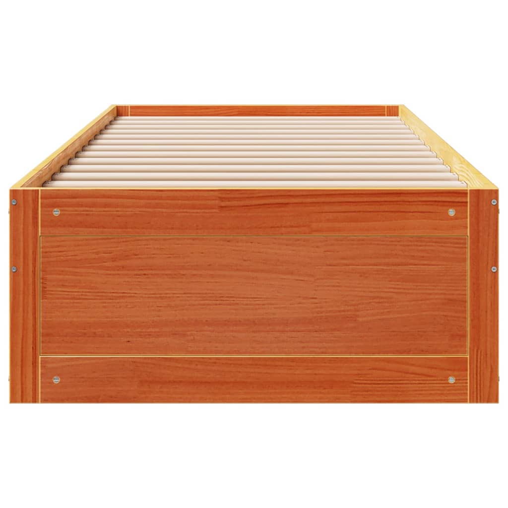 Cadre de lit sans matelas avec tiroirs 90x200cm bois pin massif - XIOS