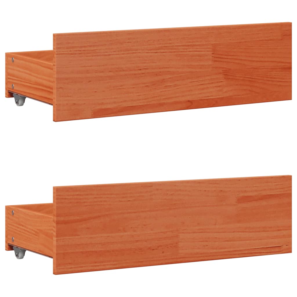 Cadre de lit sans matelas avec tiroirs 140x190 cm bois de pin - XIOS