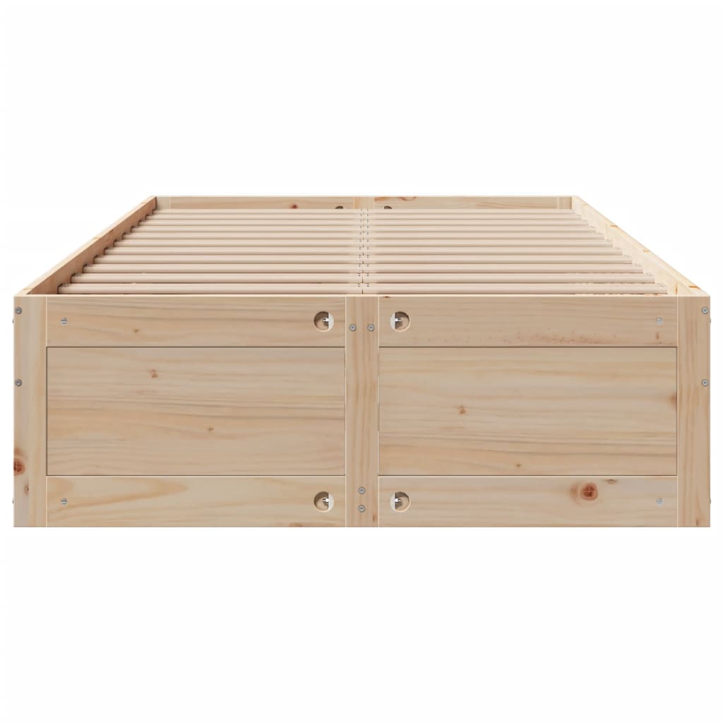 Cadre de lit sans matelas avec tiroirs 135x190 cm bois de pin - XIOS