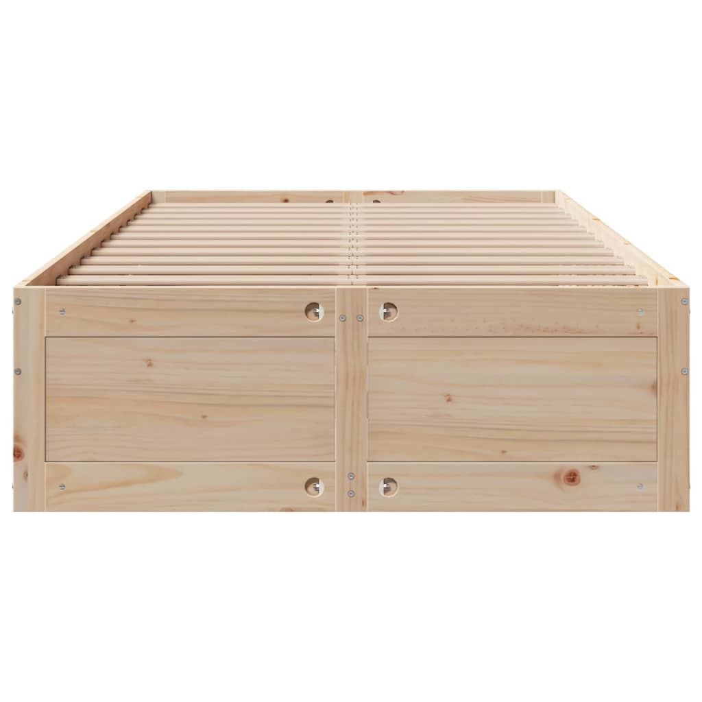 Cadre de lit sans matelas avec tiroirs 120x190 cm bois de pin - XIOS