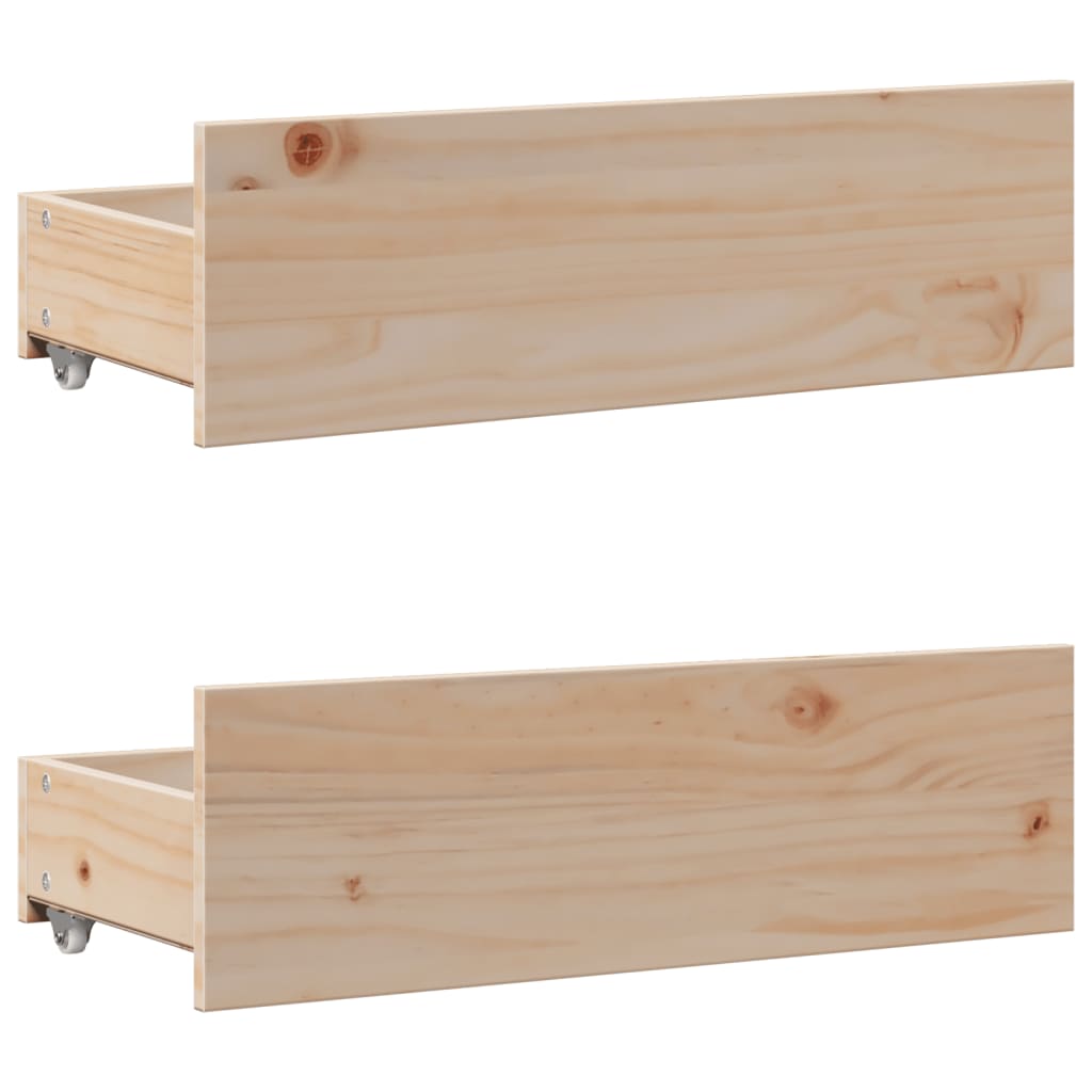 Cadre de lit sans matelas avec tiroirs 120x190 cm bois de pin - XIOS